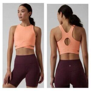Athleta Conscious Cut Out Crop Top Small Workout Yoga Athleisure Activewear